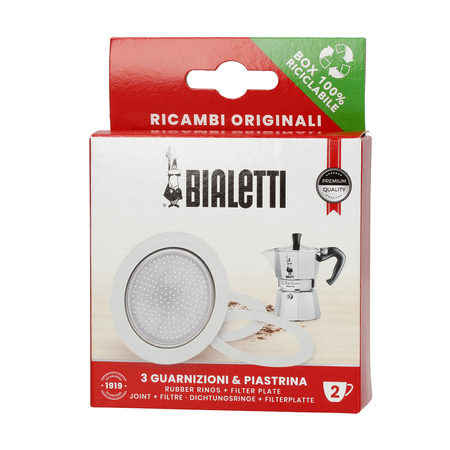 Bialetti Seal (3 pcs.) + strainer for aluminum coffee makers 2tz
