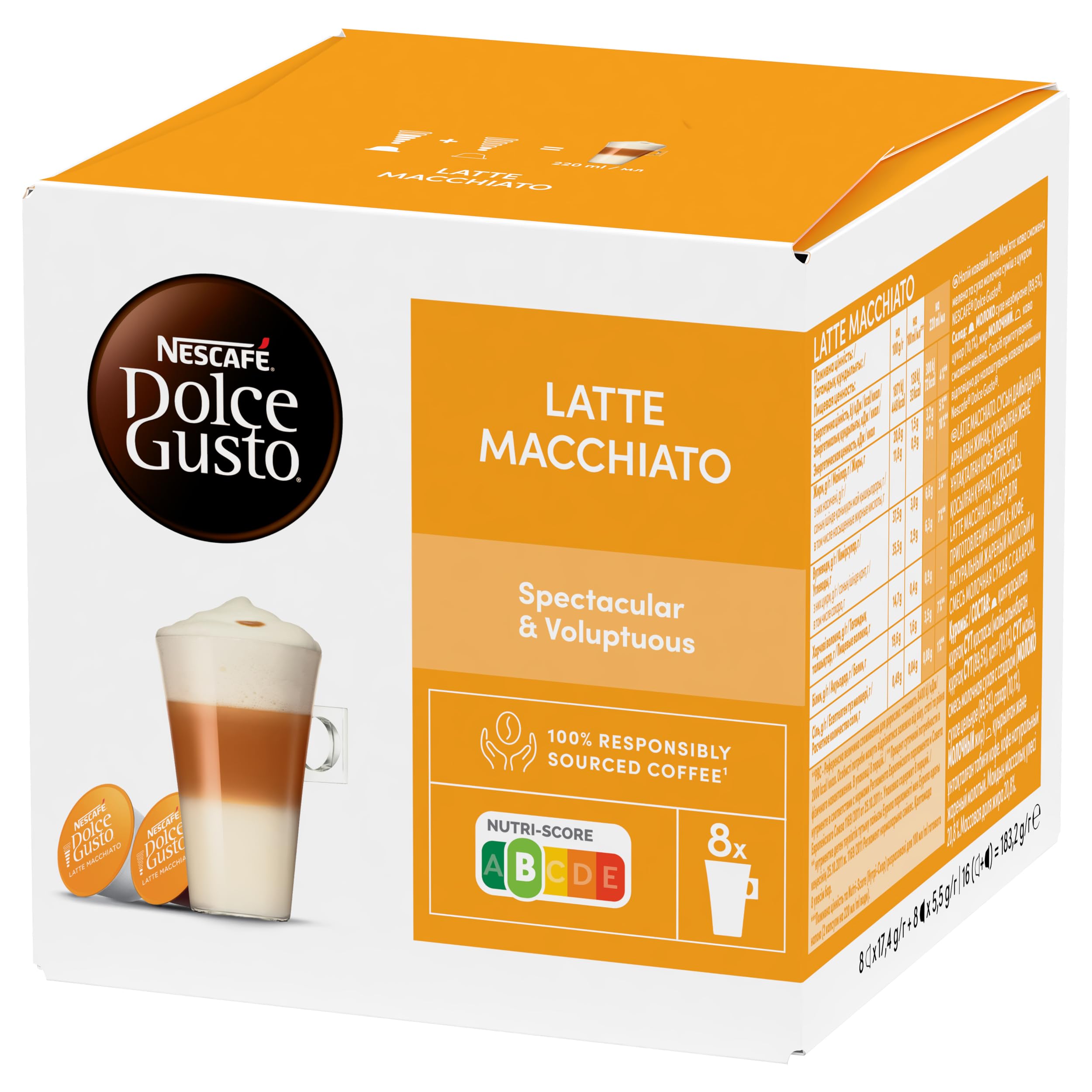 Latte Macchiato, 8+8 pcs. Coffee capsulece Gusto