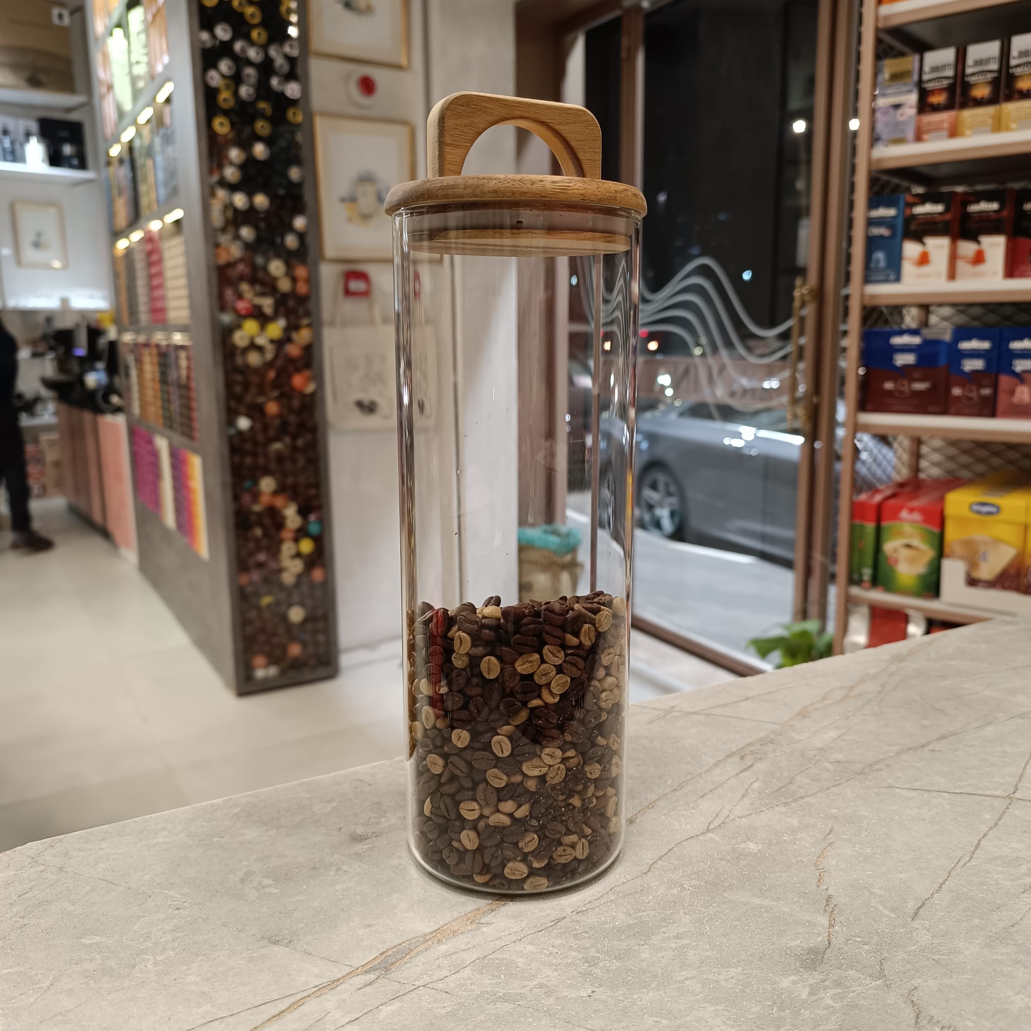 White Wooden Cap Air-Tight Container